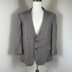 Brooks Brothers VTG Houndstooth Wool Blazer Mens 48R Gray Old Money Business